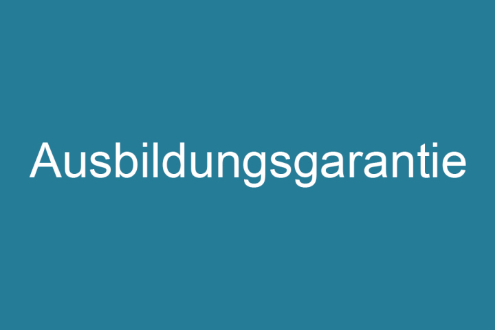 Landesprogramm Ausbildungsgarantie