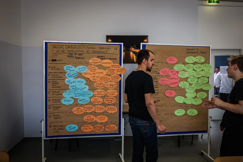 Auszubildende der Verb&uuml;nde stellen dem Fachpublikum auch ihre Erfahrungen und W&uuml;nsche vor, die Sie in einem eigenen Workshop unter Anleitung erarbeitet haben. 